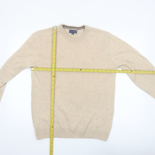 Lincoln Men's Beige Wool Blend Pullover Jumper M