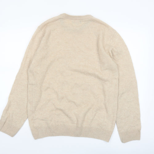 Lincoln Men's Beige Wool Blend Pullover Jumper M