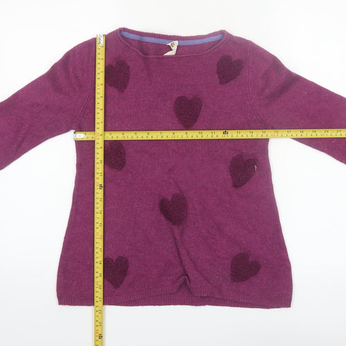 White Stuff Women's Purple Heart Knit Jumper Size 8