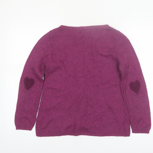 White Stuff Women's Purple Heart Knit Jumper Size 8