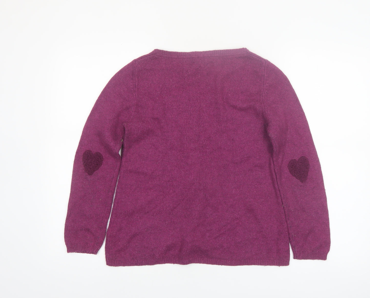 White Stuff Women's Purple Heart Knit Jumper Size 8