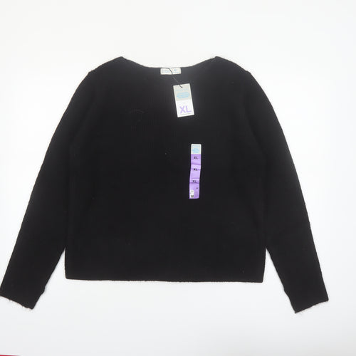 Primark Womens Black XL Crew Neck Long Sleeve Knit Jumper
