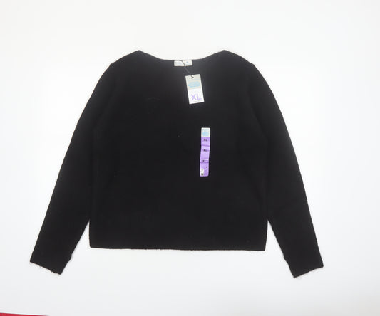 Primark Womens Black XL Crew Neck Long Sleeve Knit Jumper