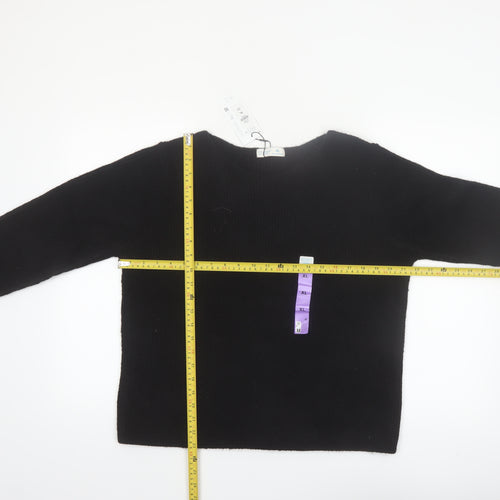 Primark Womens Black XL Crew Neck Long Sleeve Knit Jumper