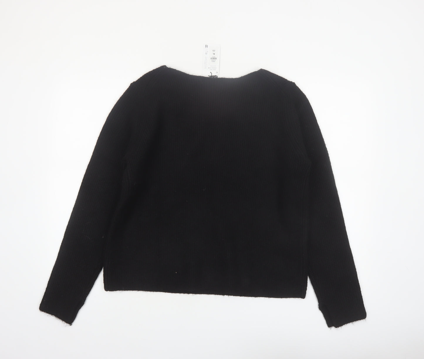 Primark Womens Black XL Crew Neck Long Sleeve Knit Jumper