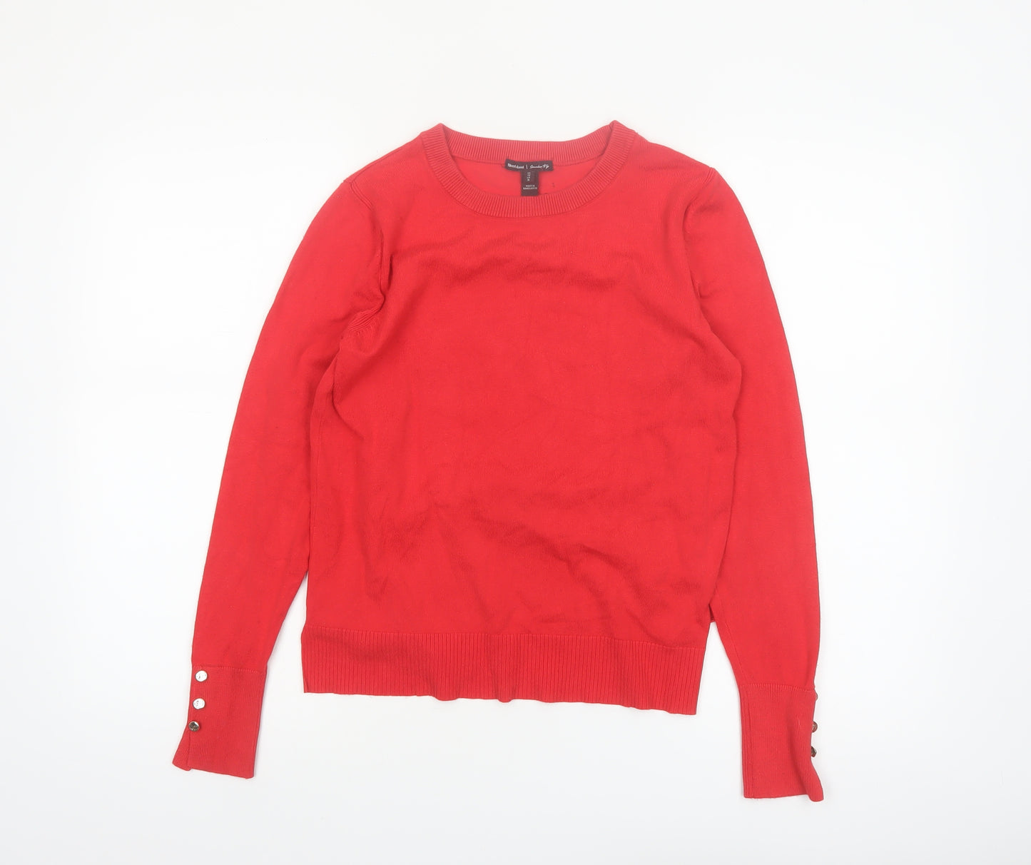 River Island Women's Red Crew Neck Long Sleeve Jumper Size 12