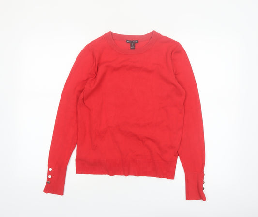 River Island Women's Red Crew Neck Long Sleeve Jumper Size 12