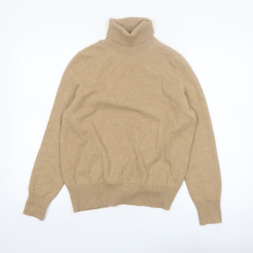 Marks and Spencer Autograph Women Beige Roll Neck Pure Cashmere Jumper Size 14