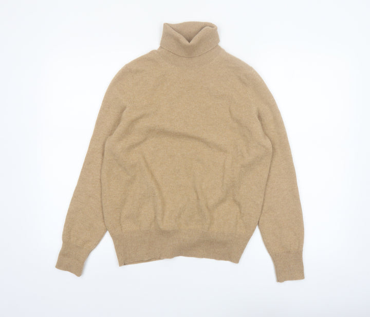 Marks and Spencer Autograph Women Beige Roll Neck Pure Cashmere Jumper Size 14