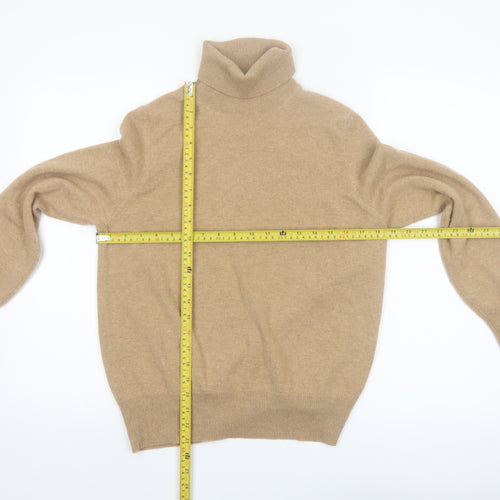 Marks and Spencer Autograph Women Beige Roll Neck Pure Cashmere Jumper Size 14