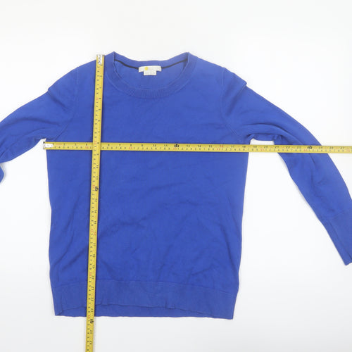Boden Women Blue Cotton Crew Neck Jumper Medium