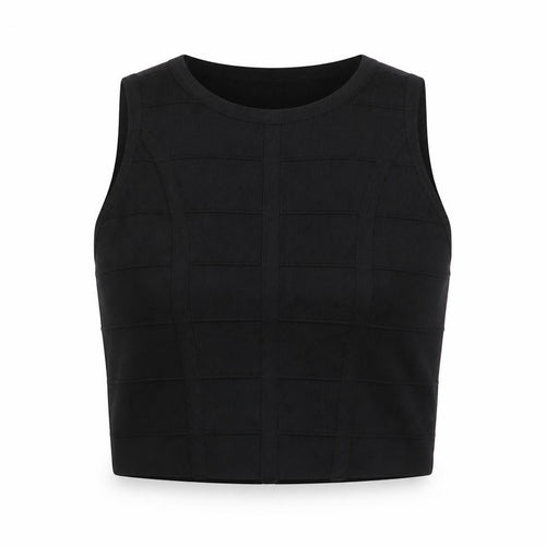 adL Women's Black Cropped High Neck Sleeveless Tank Top Size S