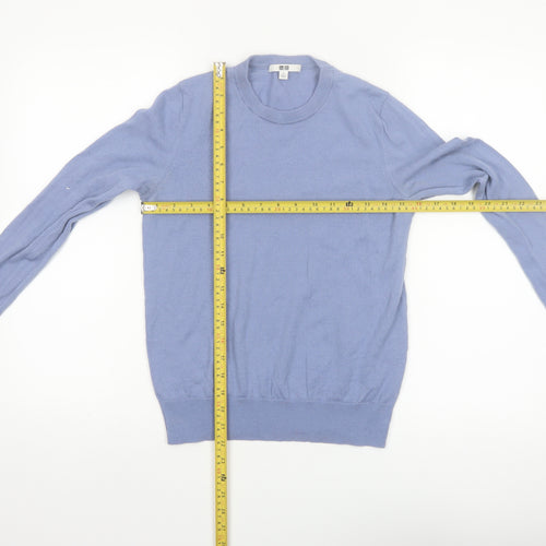 Uniqlo Women Blue Wool Crew Neck Pullover Jumper Size S