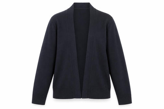 Front view of Marks & Spencer women’s black m cardigan knit open front