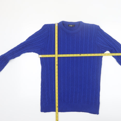 Envy Exclusive Womens Blue Cable-Knit Jumper M/L Acrylic Blend
