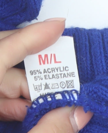 Envy Exclusive Womens Blue Cable-Knit Jumper M/L Acrylic Blend