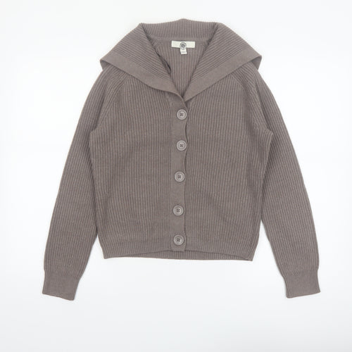 Marks and Spencer Women Brown XS Collared Knit Cardigan