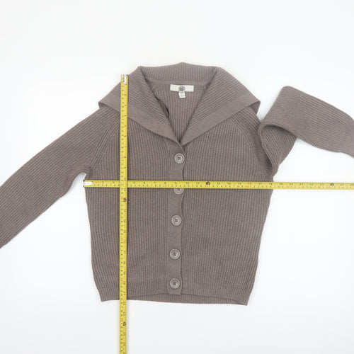 Marks and Spencer Women Brown XS Collared Knit Cardigan