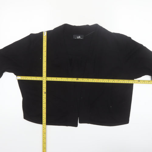 Wallis Women’s Black Knit Open Cardigan L 3/4 Sleeve Lightweight