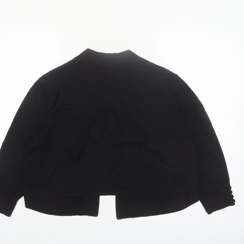 Wallis Women’s Black Knit Open Cardigan L 3/4 Sleeve Lightweight