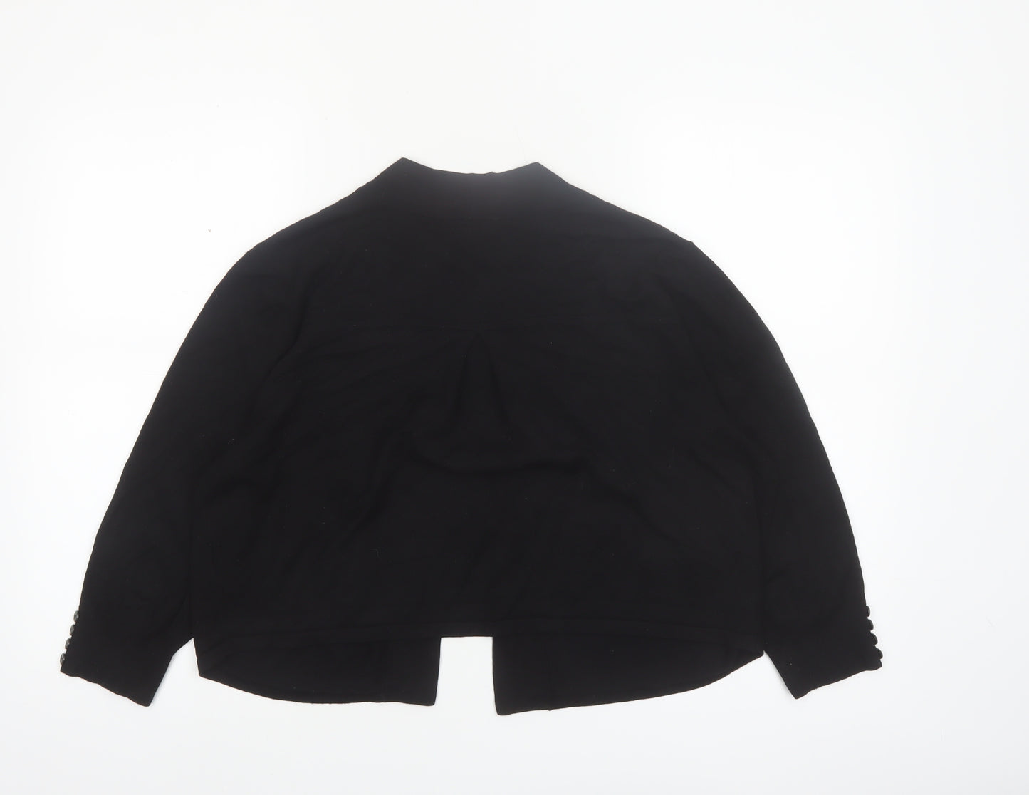 Wallis Women’s Black Knit Open Cardigan L 3/4 Sleeve Lightweight