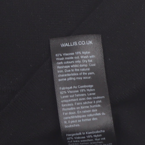 Wallis Women’s Black Knit Open Cardigan L 3/4 Sleeve Lightweight