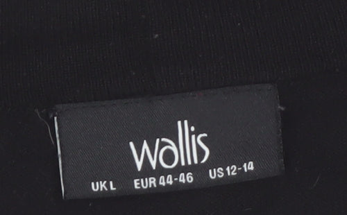 Wallis Women’s Black Knit Open Cardigan L 3/4 Sleeve Lightweight
