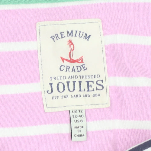 Joules Women’s Multicoloured Striped Long Sleeve Cotton T-Shirt UK 12