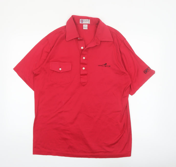 Slazenger Men’s Red Cotton Polo Shirt Size L Golf Sportswear