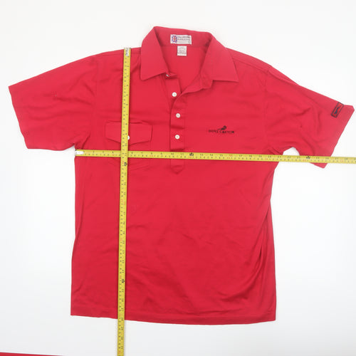 Slazenger Men’s Red Cotton Polo Shirt Size L Golf Sportswear