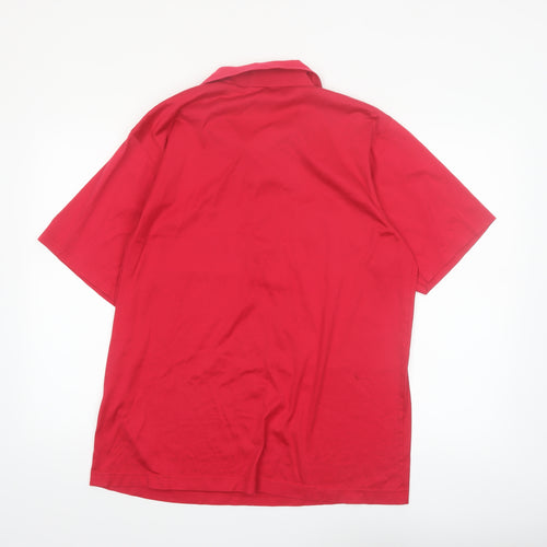Slazenger Men’s Red Cotton Polo Shirt Size L Golf Sportswear