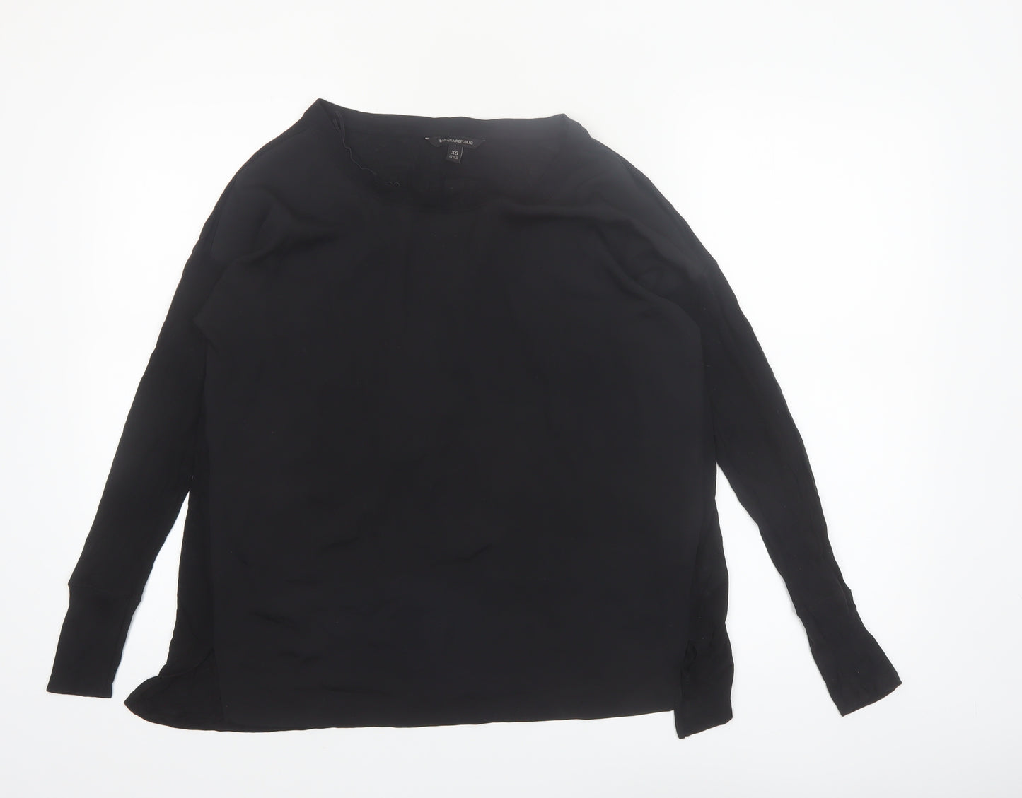 Banana Republic Women's Black XS Long Sleeve Modal Blouse