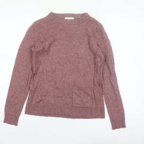 White Stuff Women’s Purple Merino Wool Blend Crew Neck Jumper Size 10