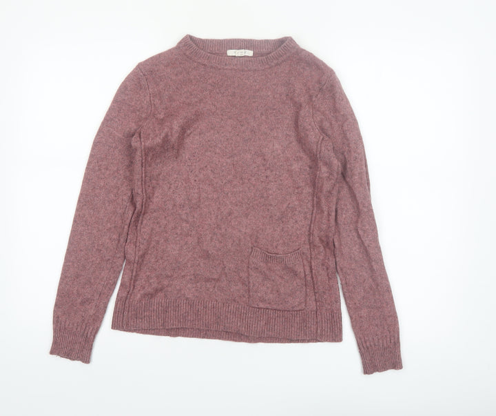 White Stuff Women’s Purple Merino Wool Blend Crew Neck Jumper Size 10