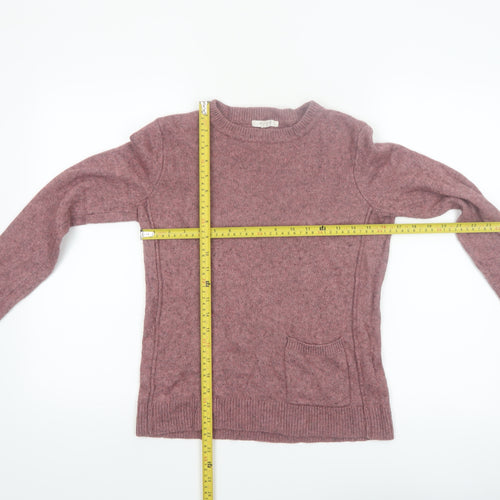 White Stuff Women’s Purple Merino Wool Blend Crew Neck Jumper Size 10