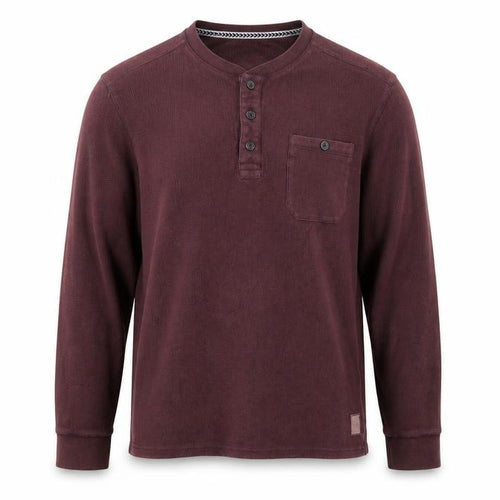 FatFace Men's Brown Cotton Long Sleeve Henley XL Regular Fit