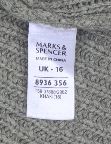Marks and Spencer Women's Green Size 16 Knit Cardigan