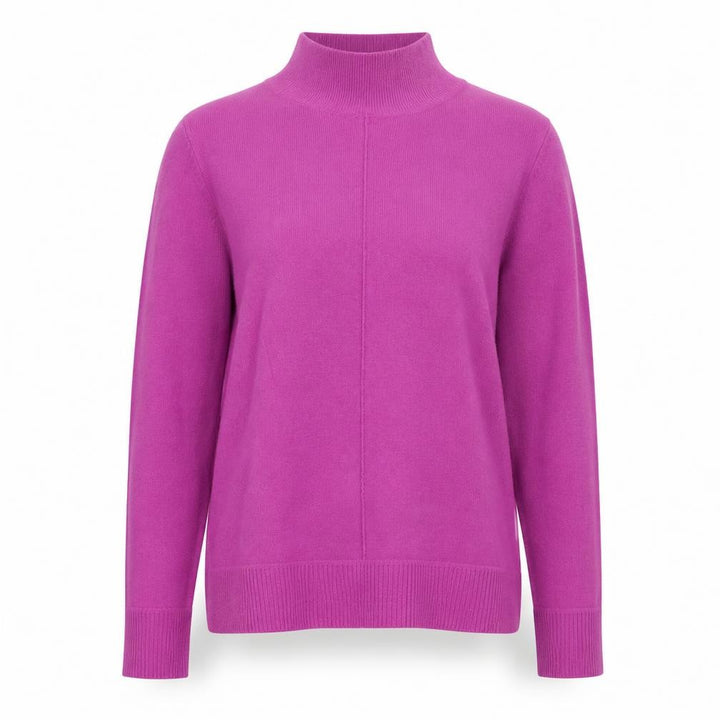White Stuff Women's Purple Mock Neck Merino Wool Blend Jumper Size 12