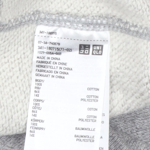 Uniqlo Men's Grey Crew Neck Pullover Sweatshirt Size M