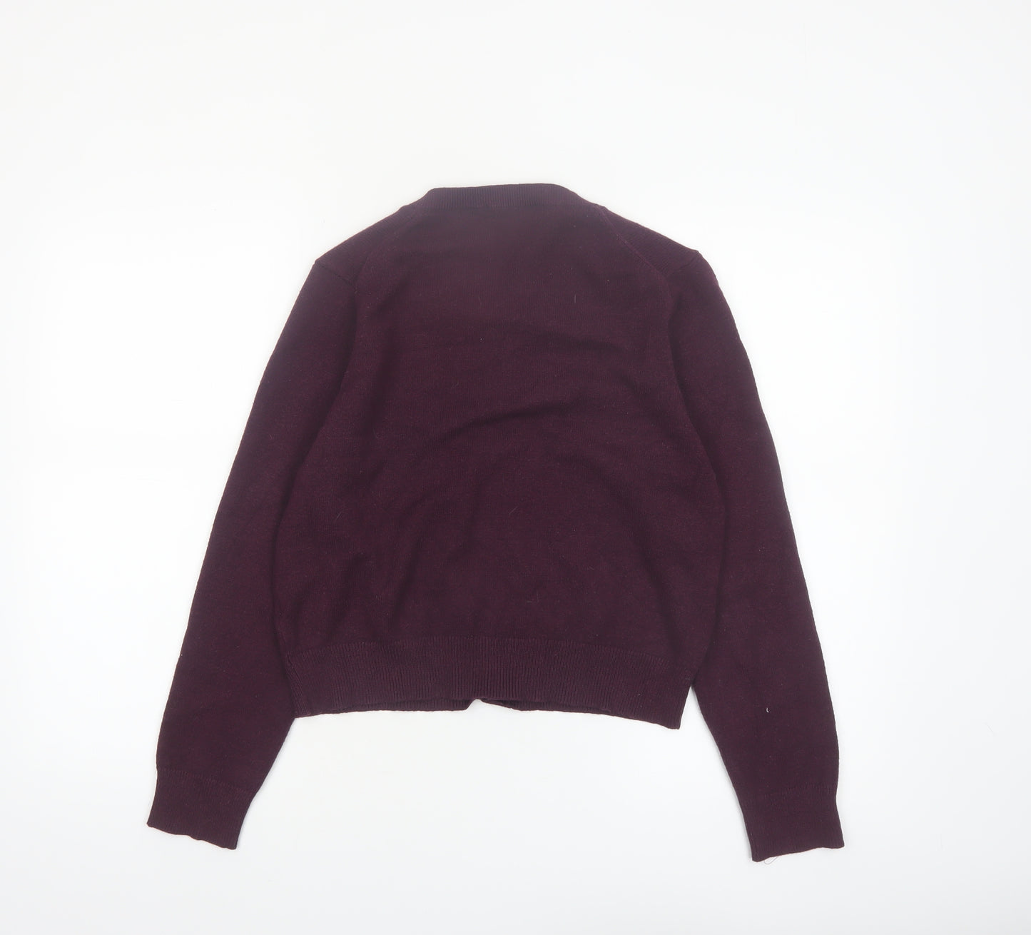 French Connection Women's Purple XL Crew Neck Button Cardigan