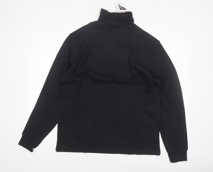 Crane Sports Men's Black Long Sleeve High Neck Training Top Size L