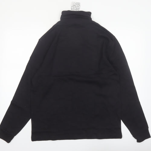 Crane Sports Men's Black Long Sleeve High Neck Training Top Size L