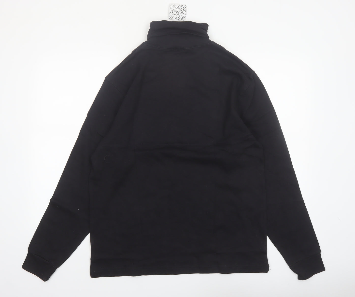Crane Sports Men's Black Long Sleeve High Neck Training Top Size L