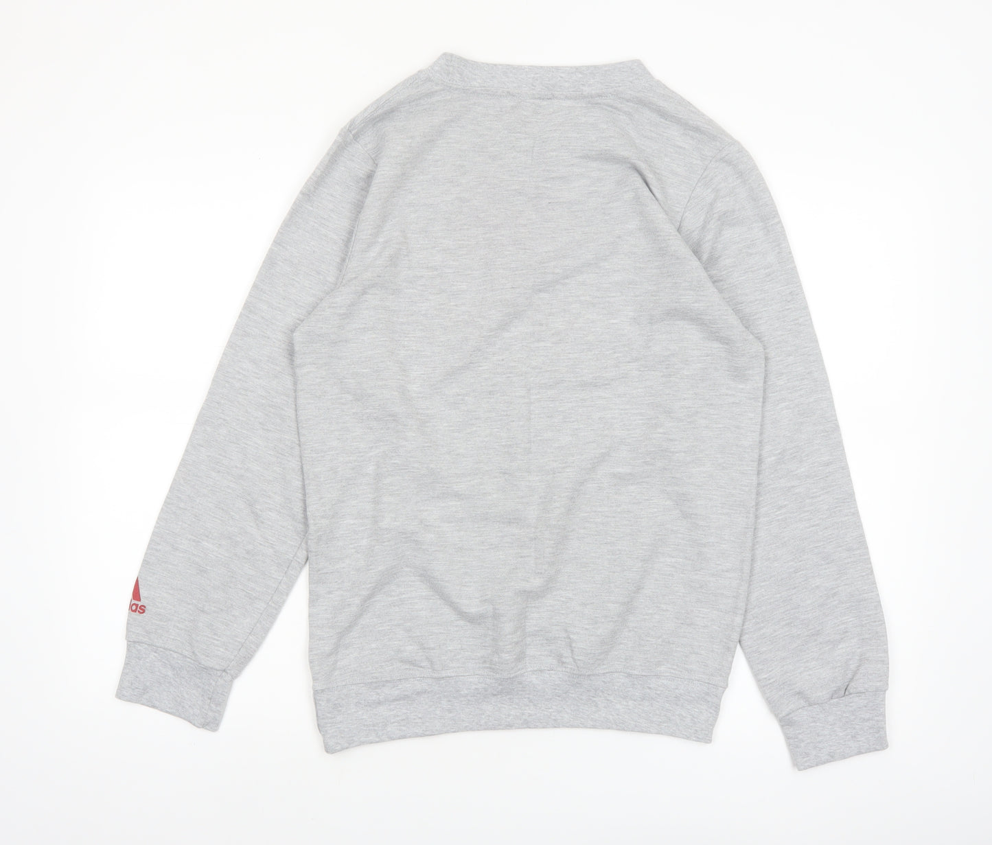 adidas Men’s Grey Graphic Crew Neck Pullover Sweatshirt Size S