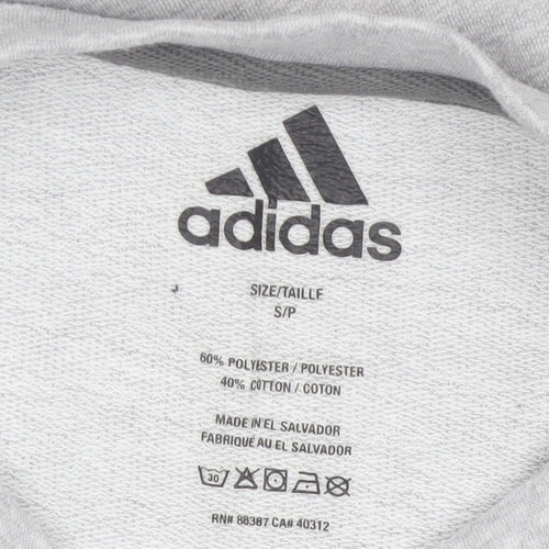 adidas Men’s Grey Graphic Crew Neck Pullover Sweatshirt Size S