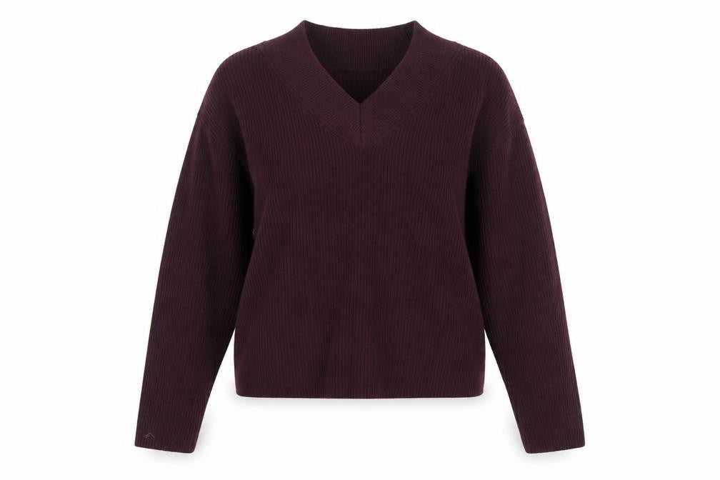 Marks and Spencer Women Purple V-Neck Knit Jumper Size S