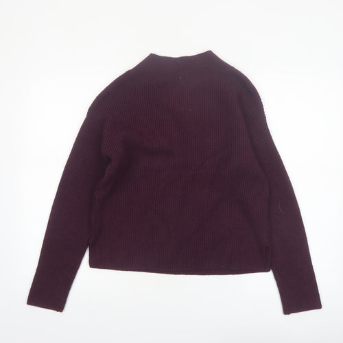Marks and Spencer Women Purple V-Neck Knit Jumper Size S