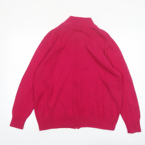 Isle Womens Pink Full Zip Cotton Knit Jumper Size 22 Plus
