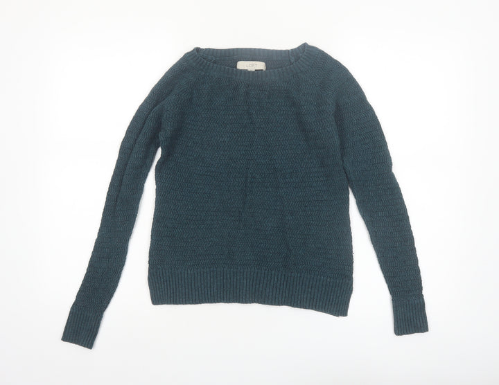 Ann Taylor Loft Women’s Teal Cable-Knit Jumper XS