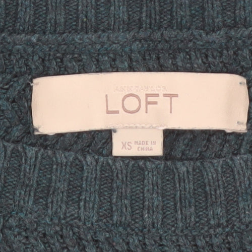 Ann Taylor Loft Women’s Teal Cable-Knit Jumper XS